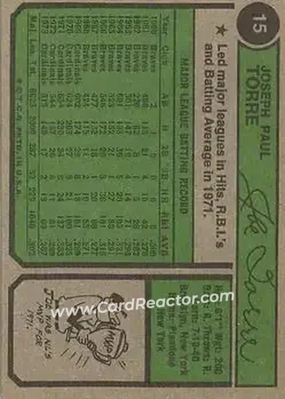 Back of Joe Torre