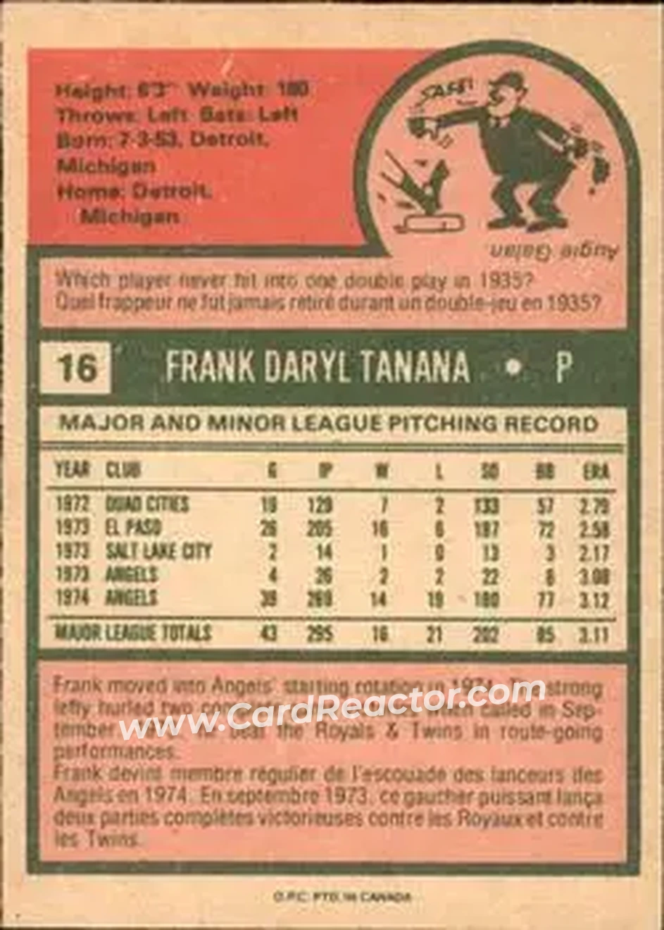 Back of Frank Tanana