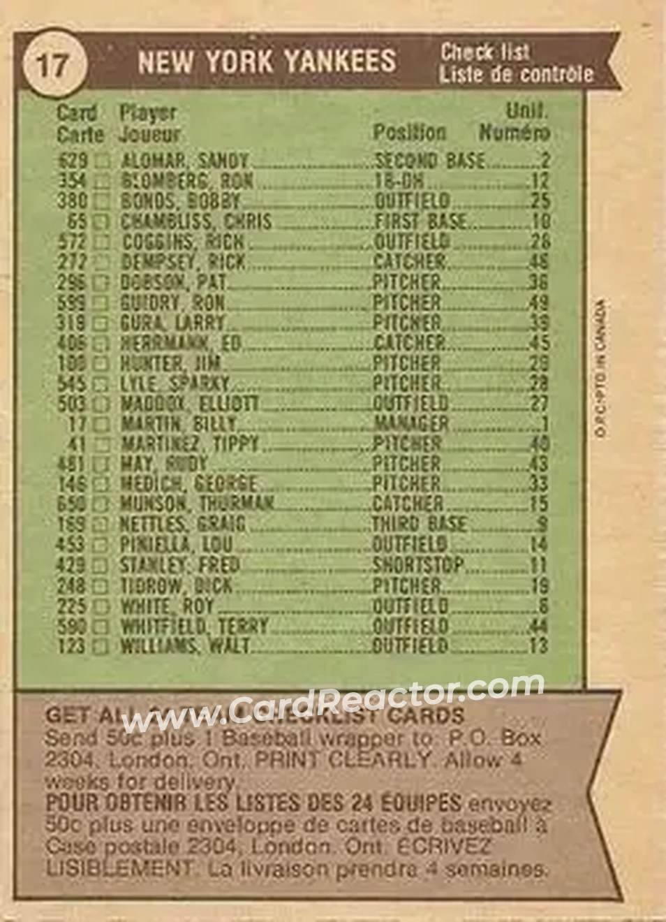 Back of Card #17