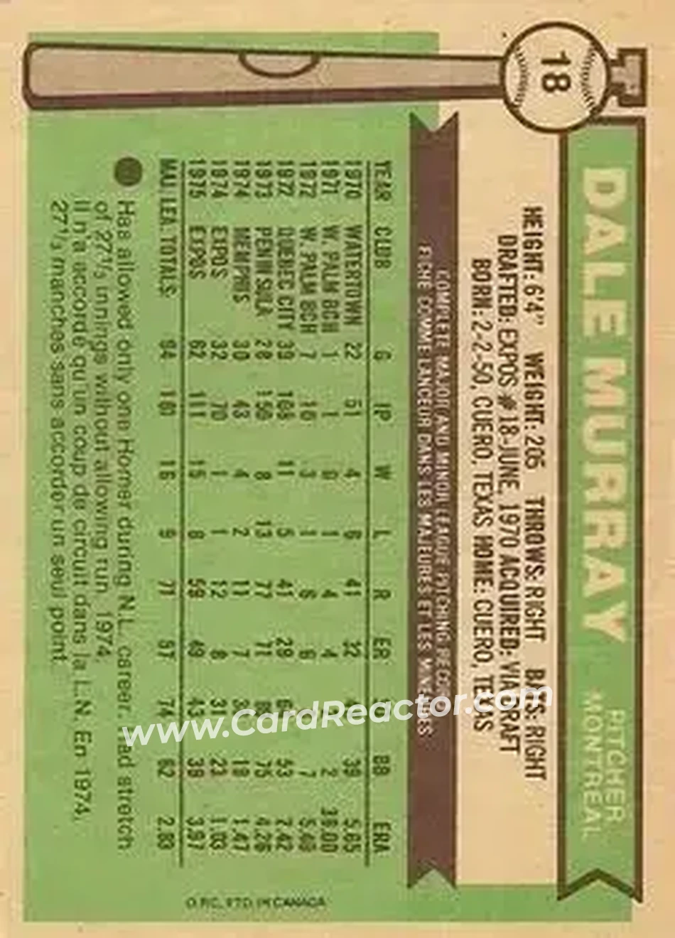 Back of Dale Murray