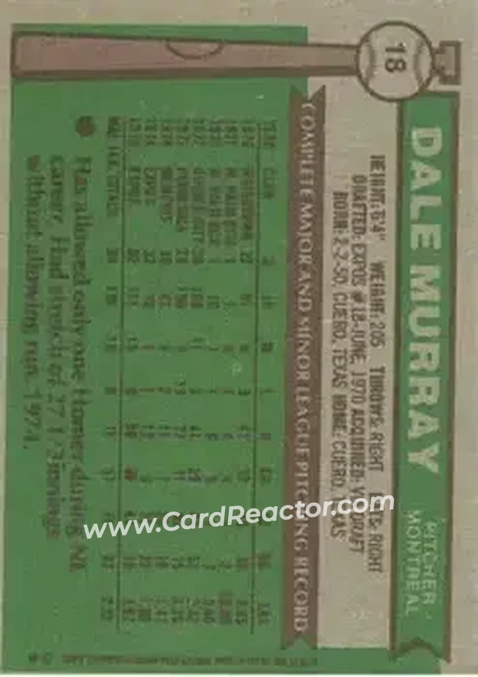 Back of Dale Murray