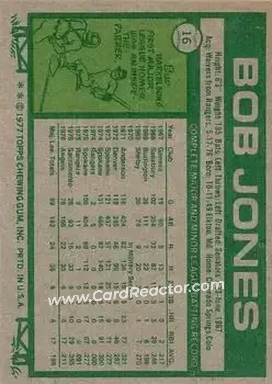 Back of Bob Jones