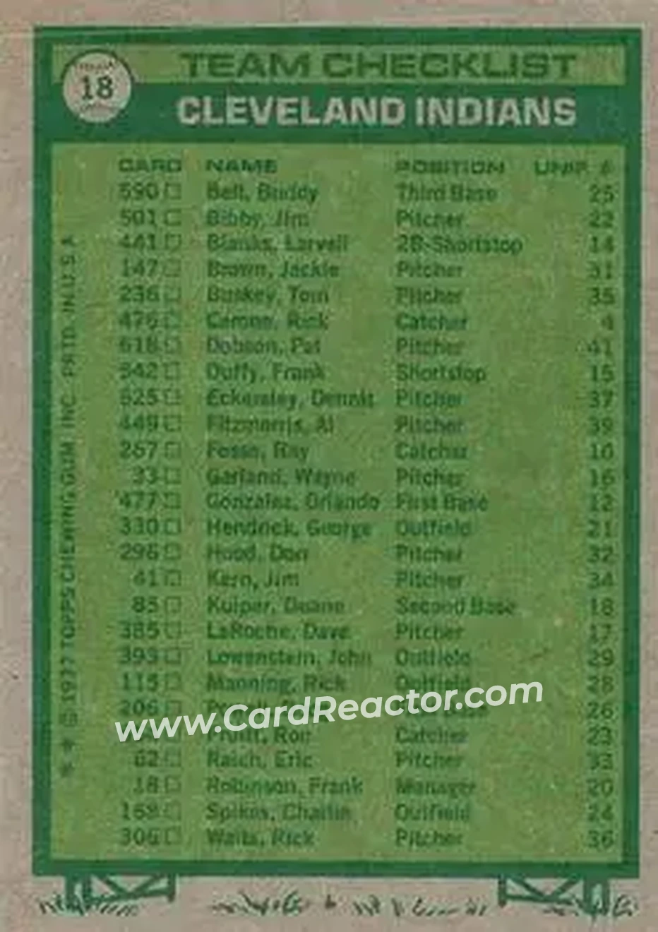 Back of Card #18
