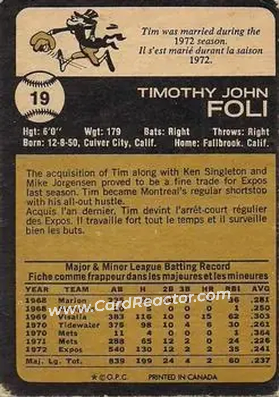 Back of Tim Foli