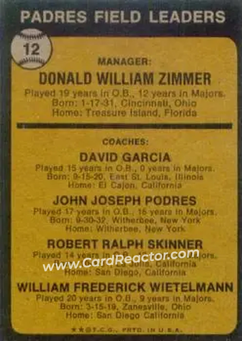 Back of Card #12