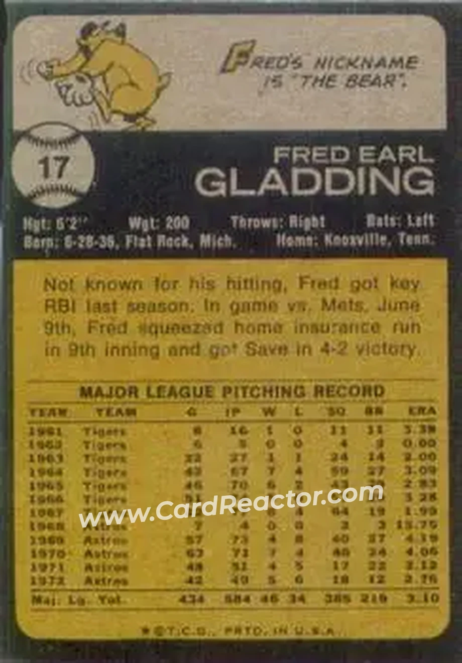 Back of Fred Gladding
