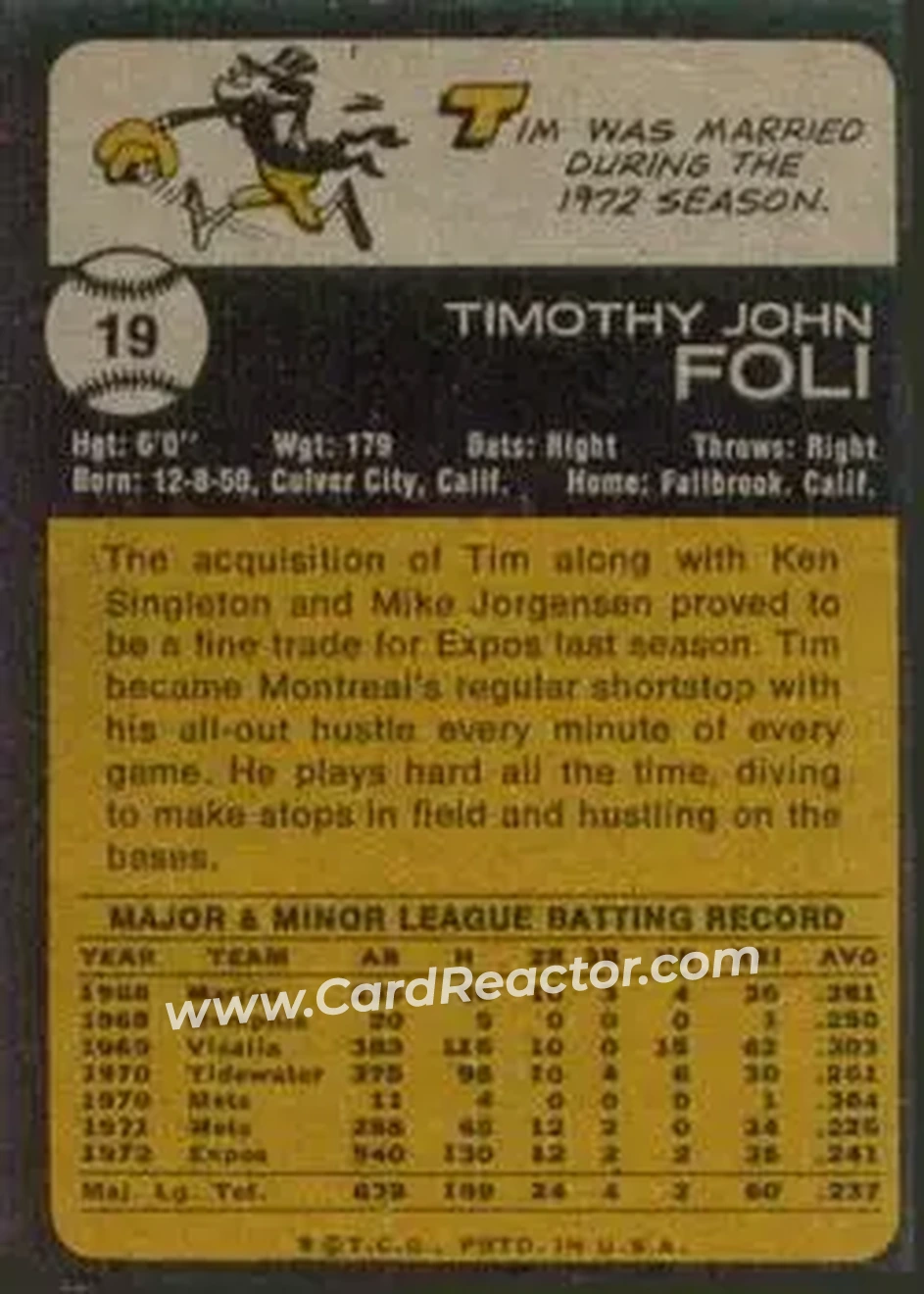 Back of Tim Foli