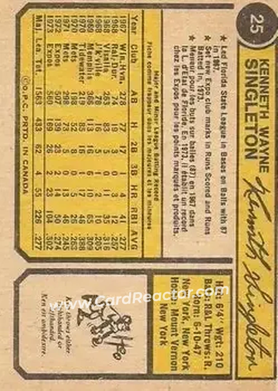 Back of Ken Singleton