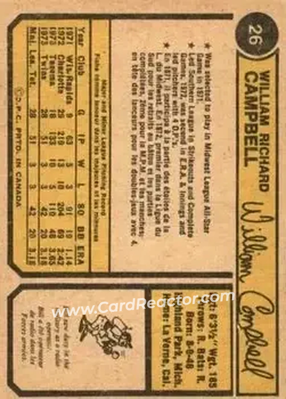 Back of Bill Campbell