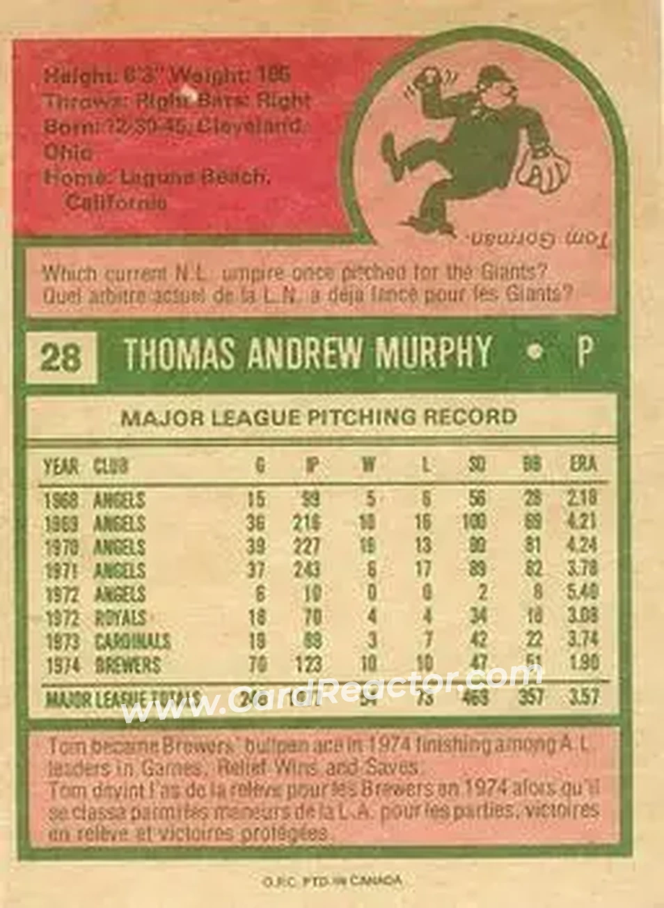 Back of Tom Murphy