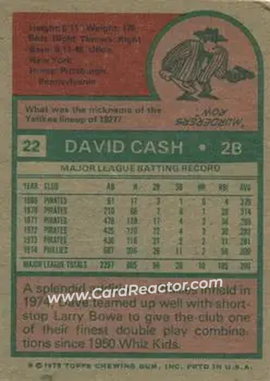 Back of Dave Cash