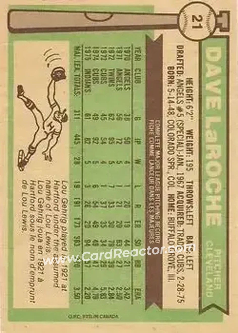 Back of Dave LaRoche