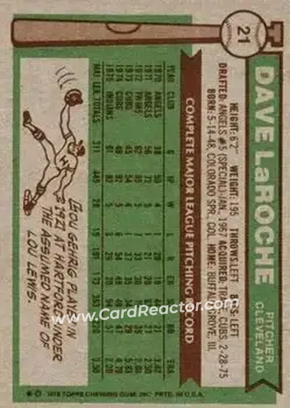 Back of Dave LaRoche