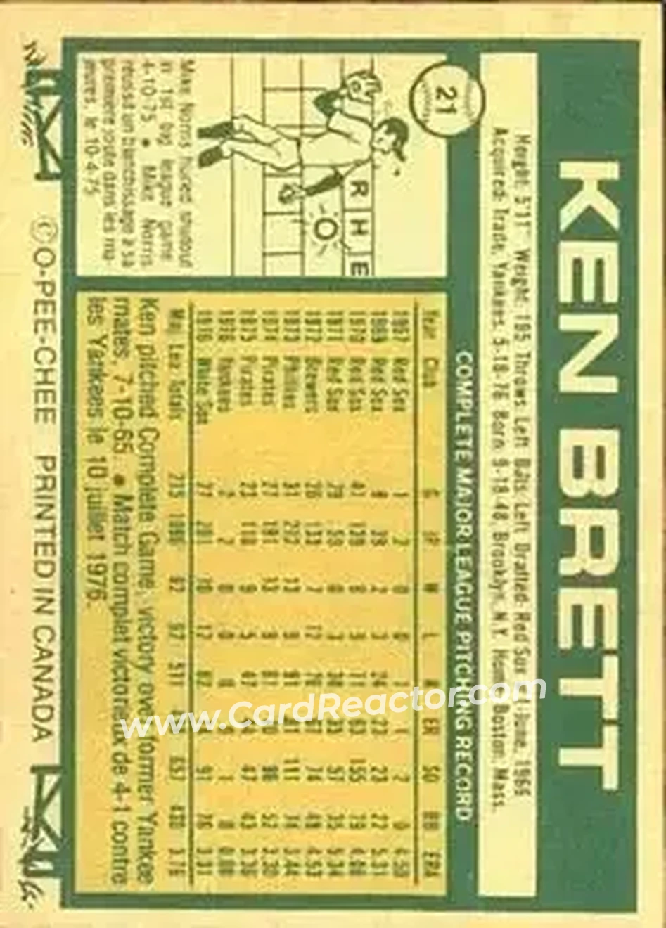 Back of Ken Brett