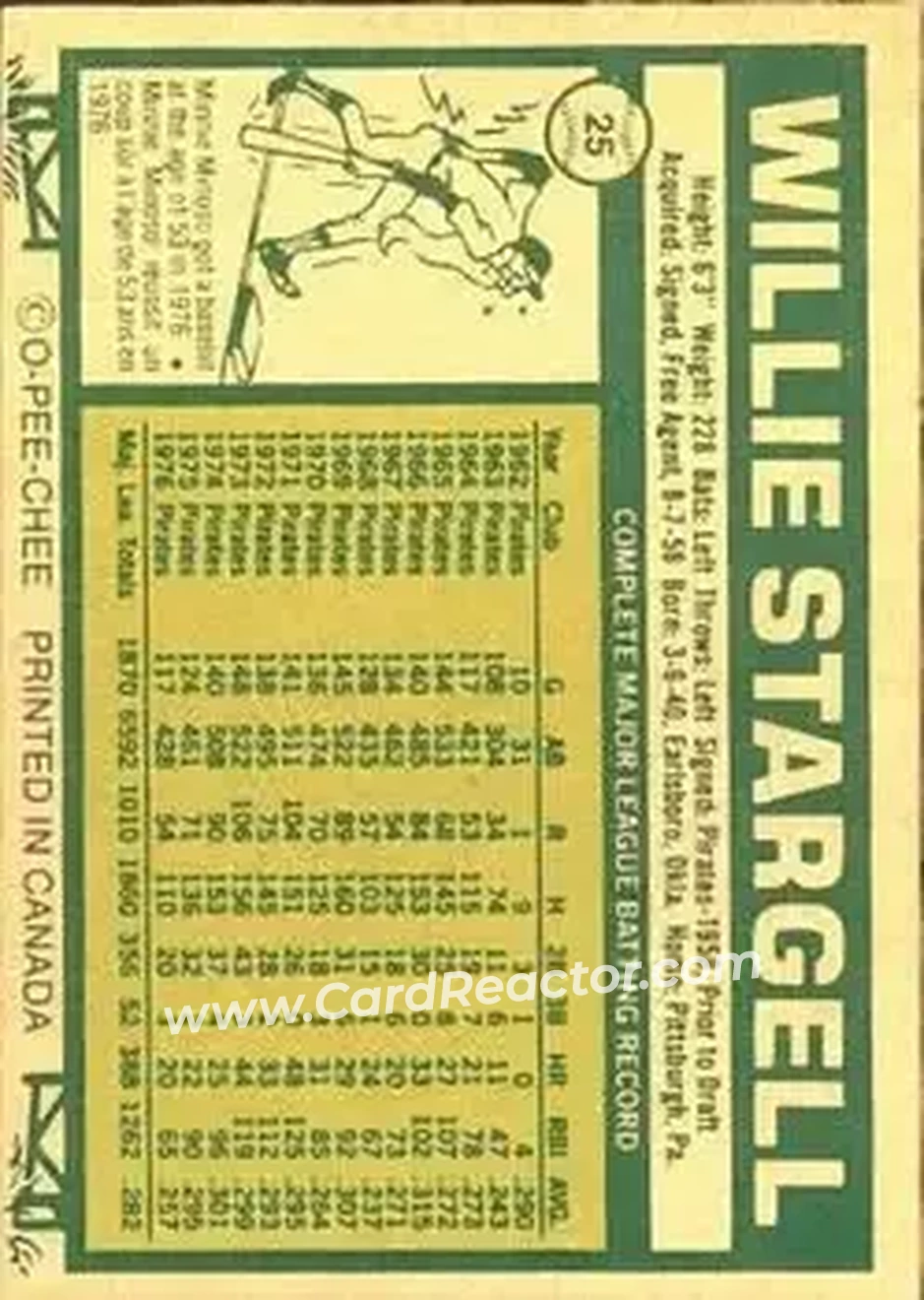 Back of Willie Stargell