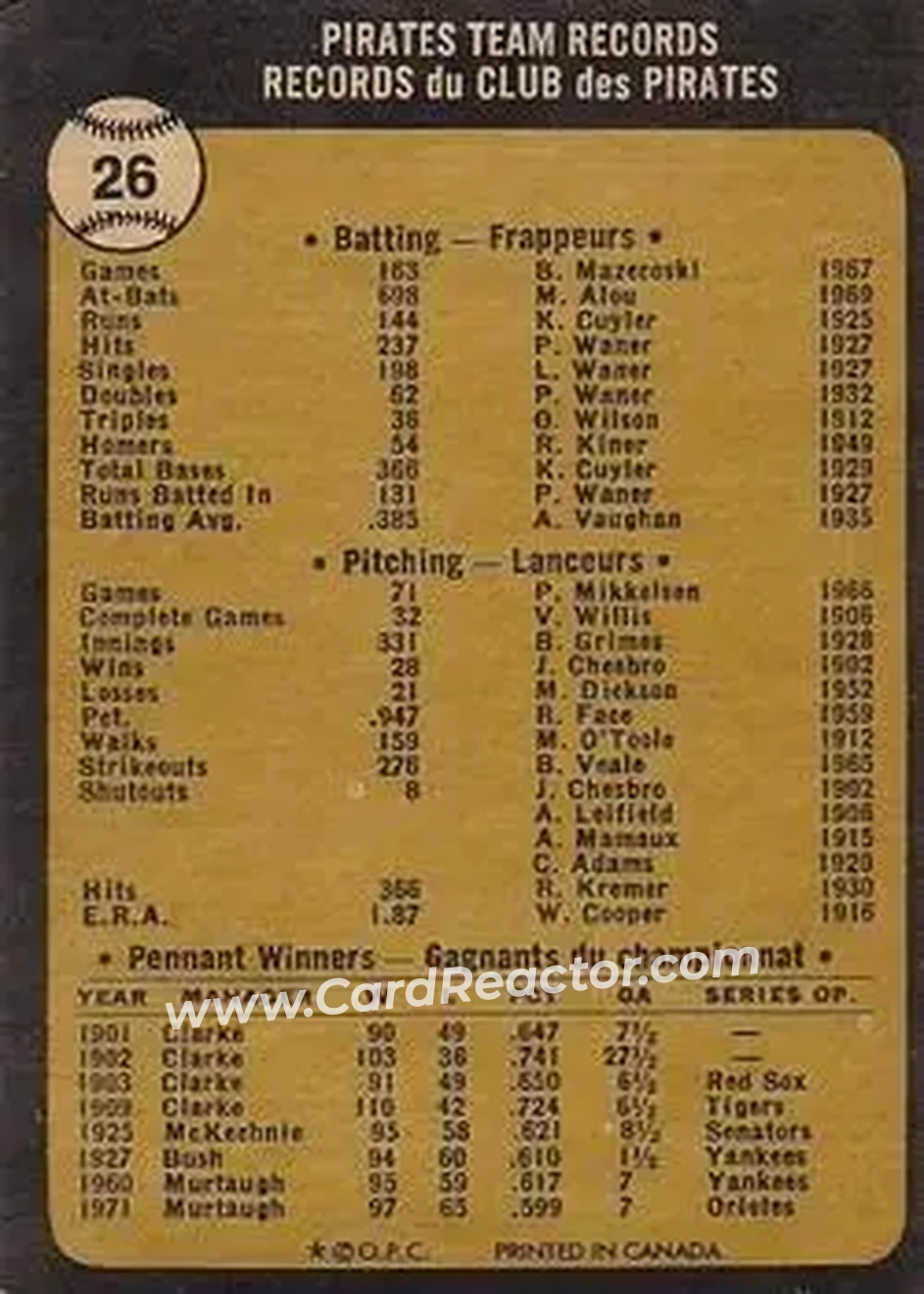 Back of Card #26