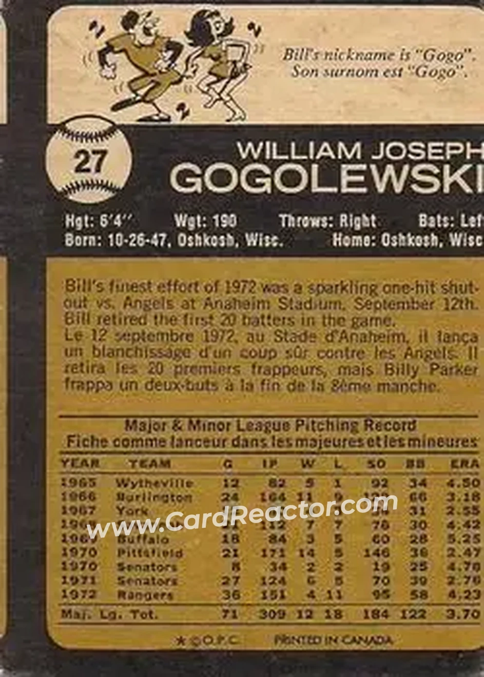 Back of Bill Gogolewski