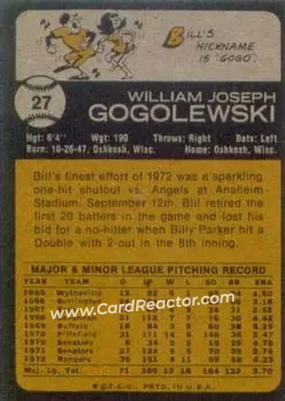 Back of Bill Gogolewski