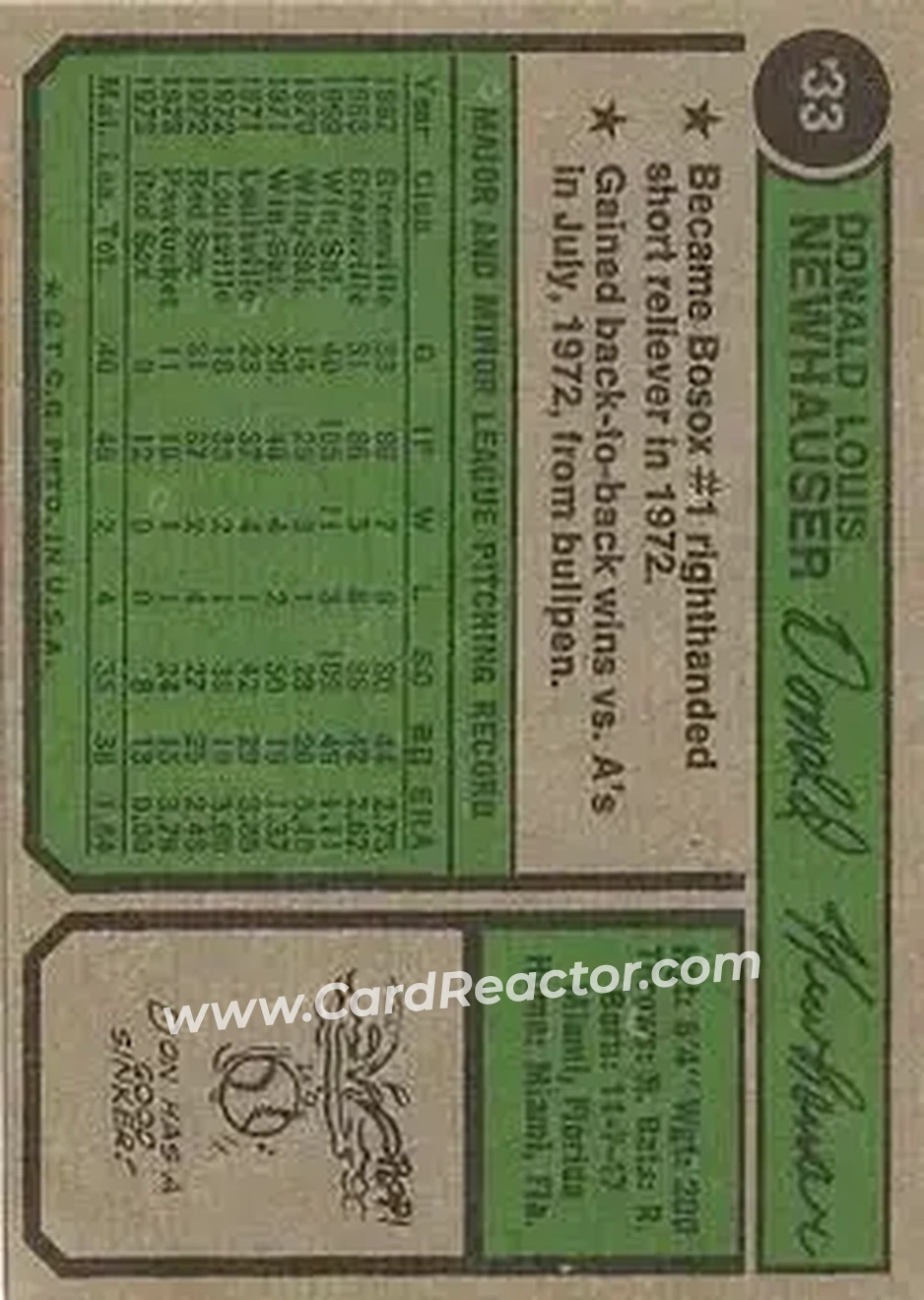 Back of Don Newhauser