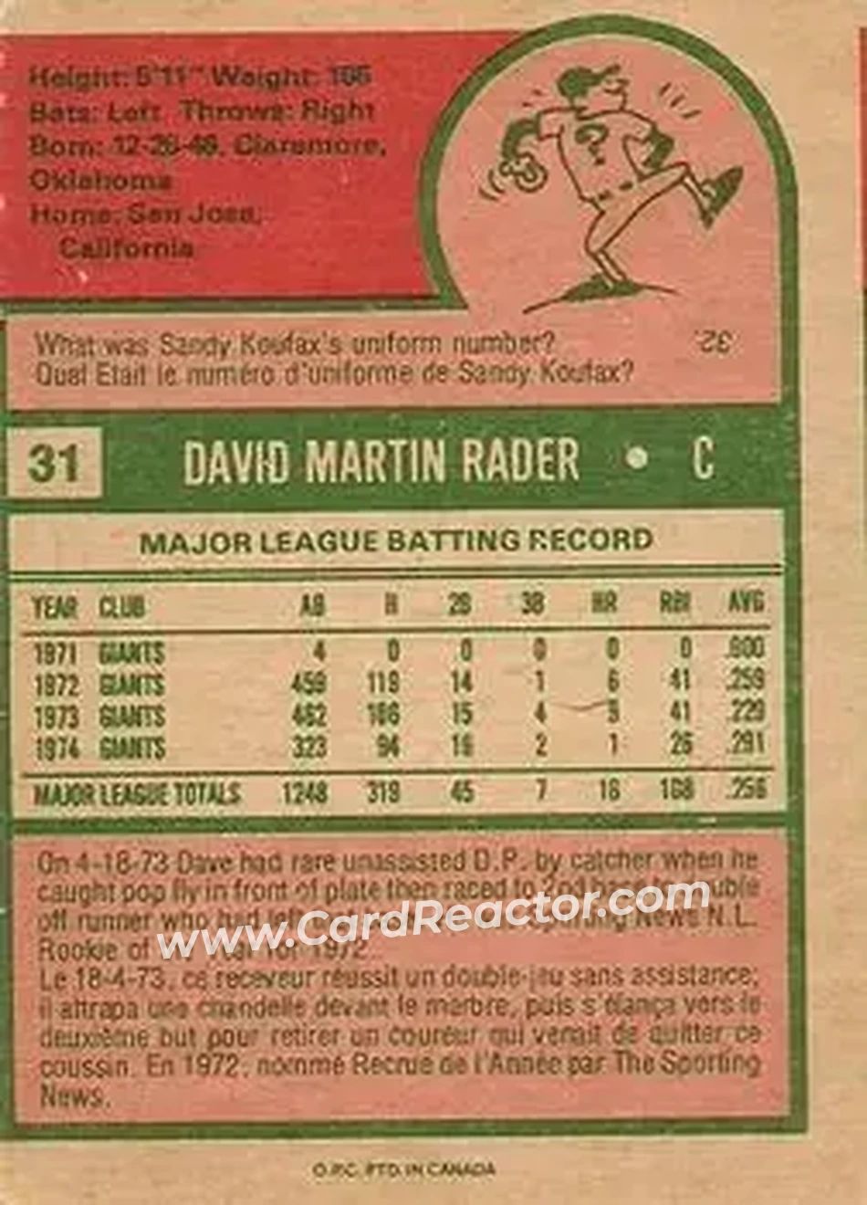 Back of Dave Rader