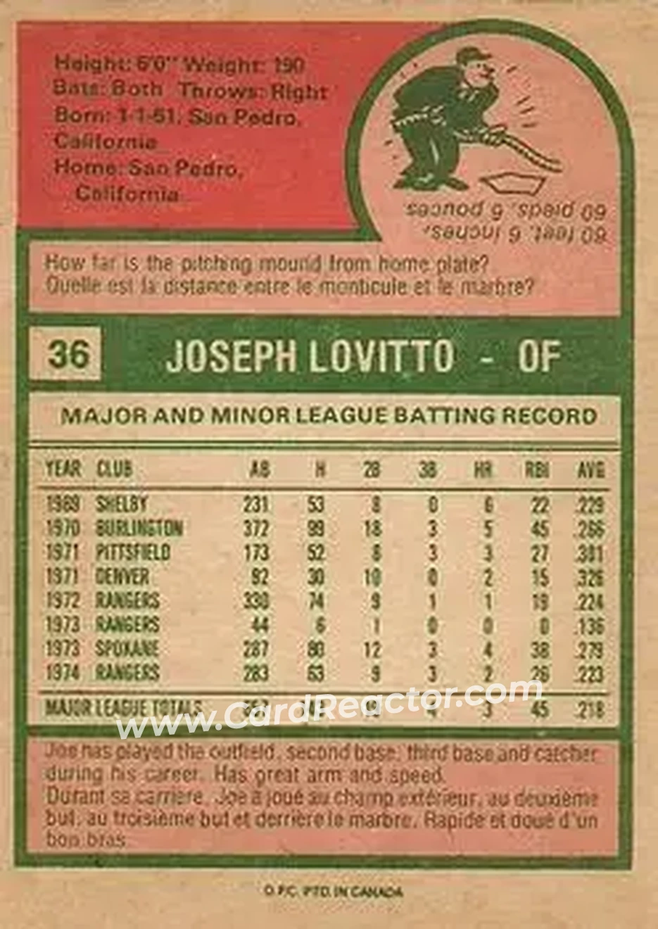 Back of Joe Lovitto