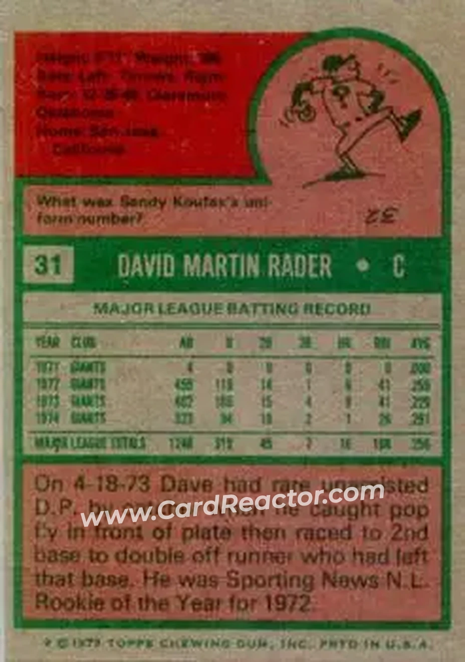 Back of Dave Rader