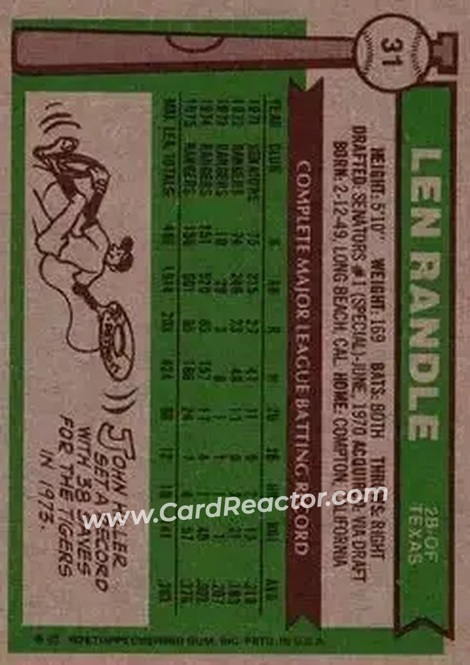 Back of Len Randle