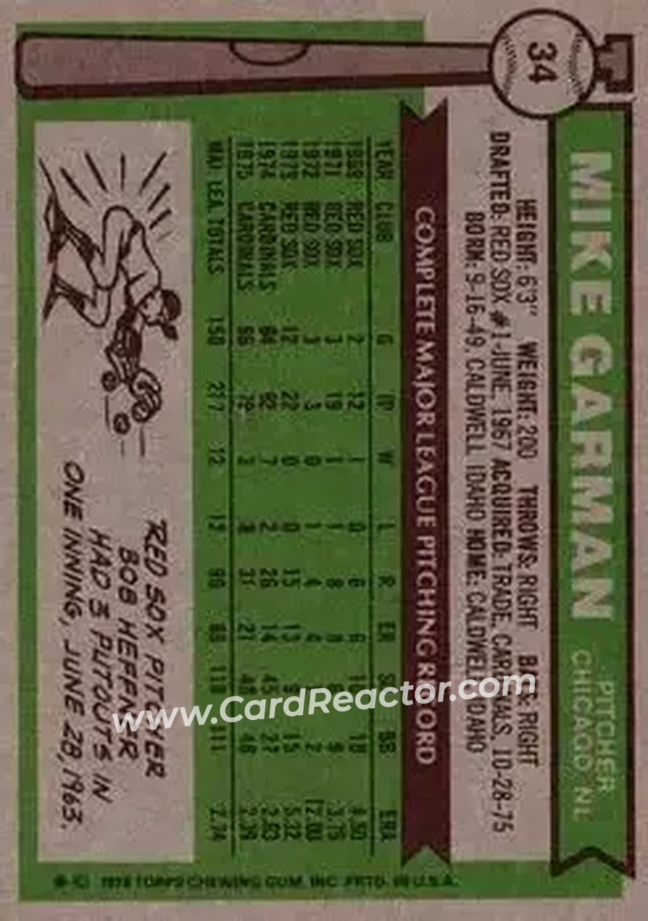 Back of Mike Garman