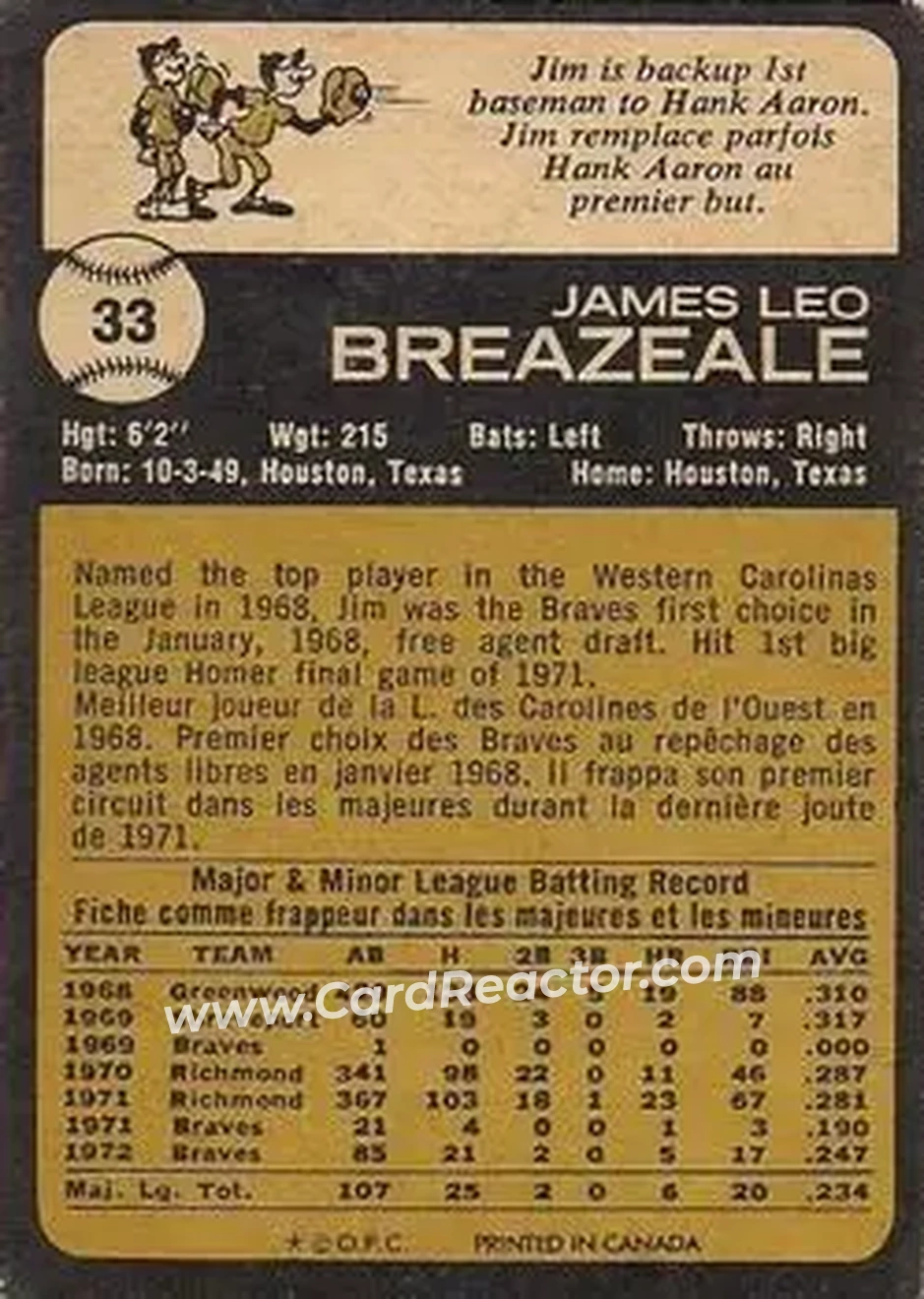 Back of Jim Breazeale