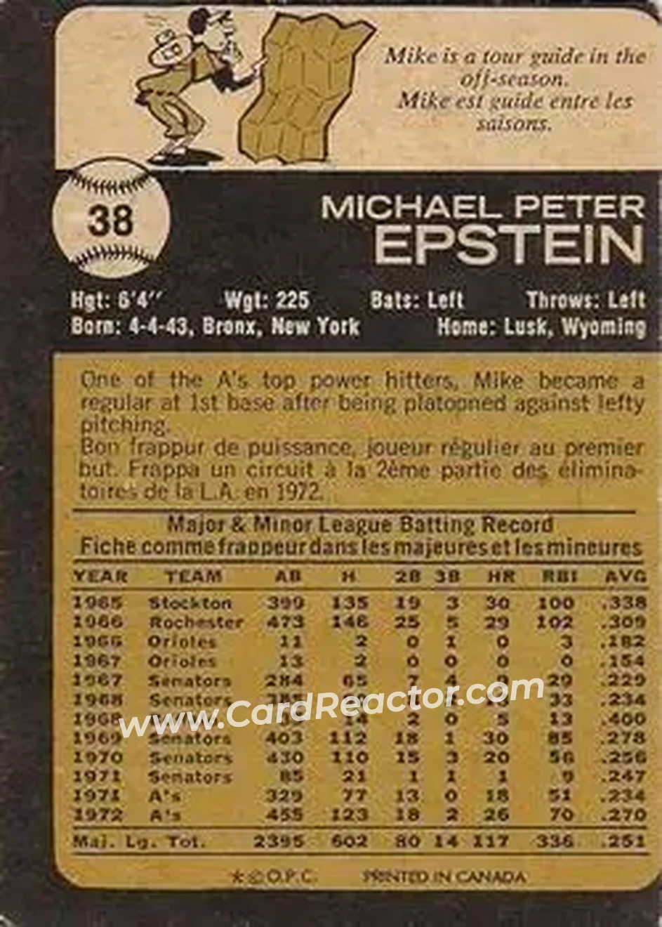Back of Mike Epstein