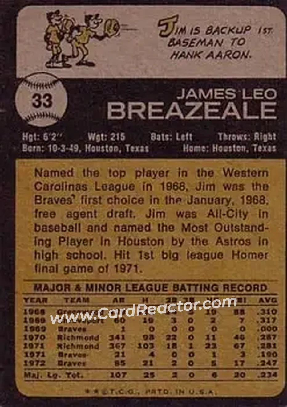 Back of Jim Breazeale