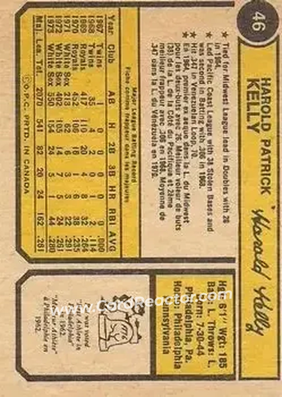 Back of Pat Kelly