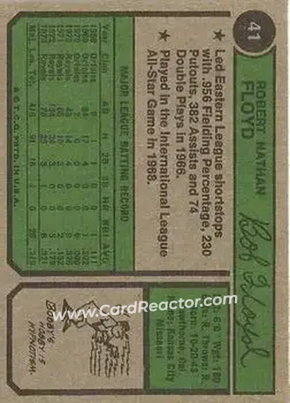 Back of Bobby Floyd