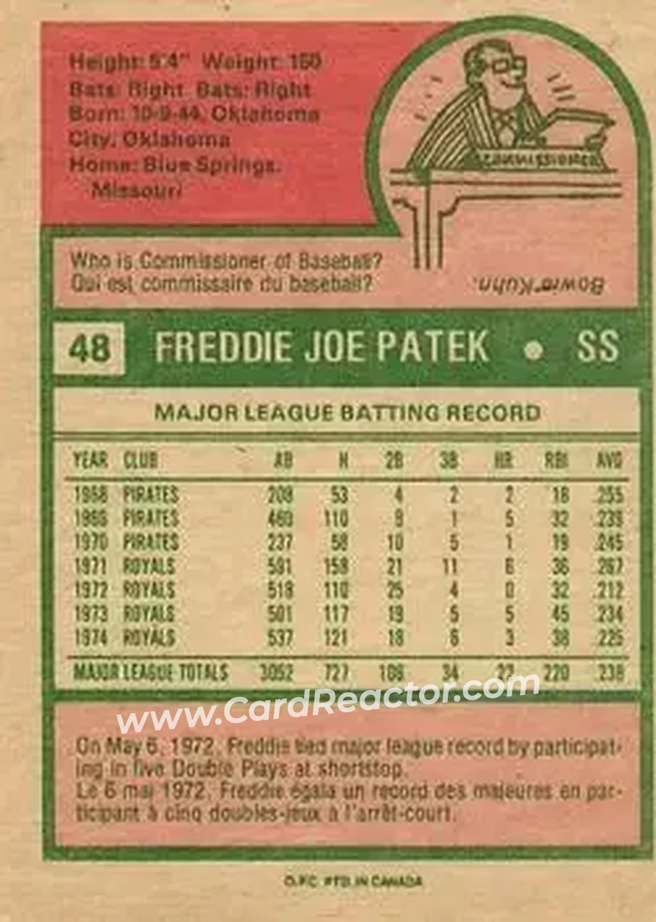 Back of Fred Patek