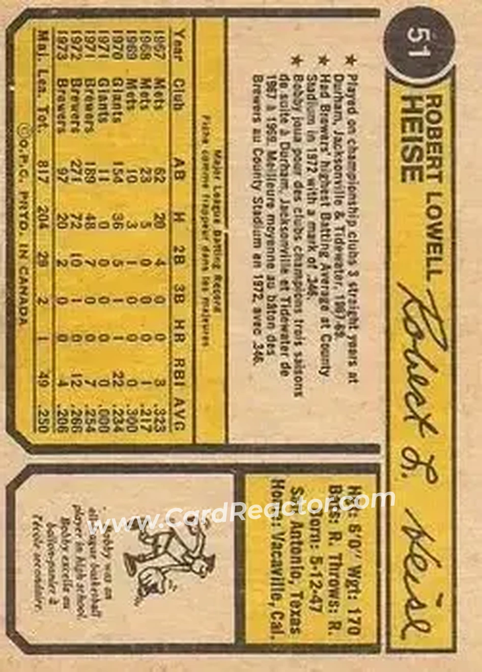 Back of Bob Heise