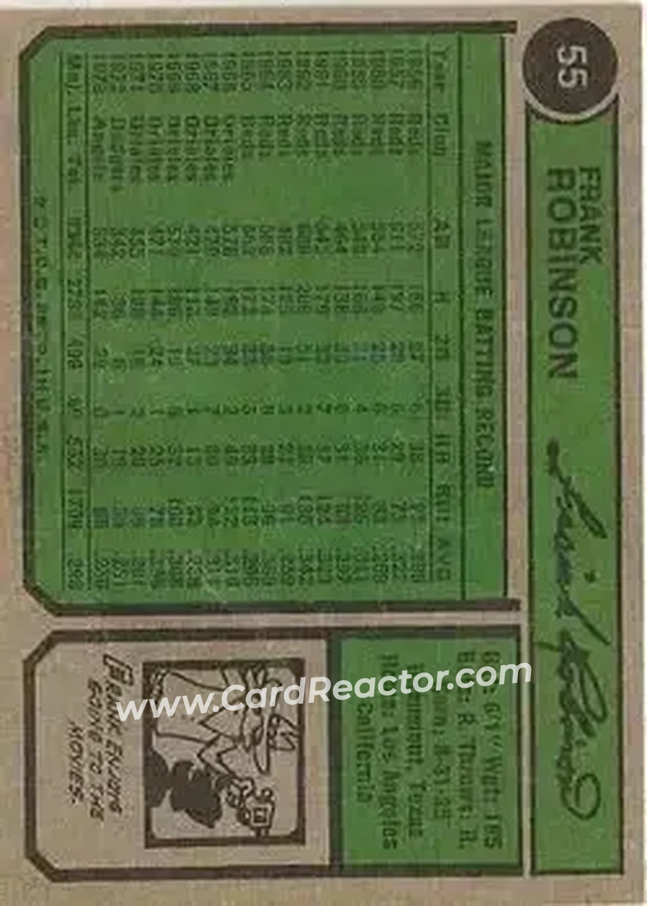 Back of Frank Robinson