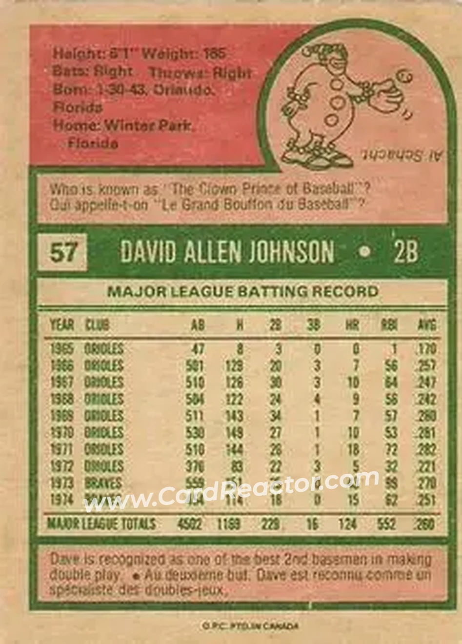 Back of Dave Johnson