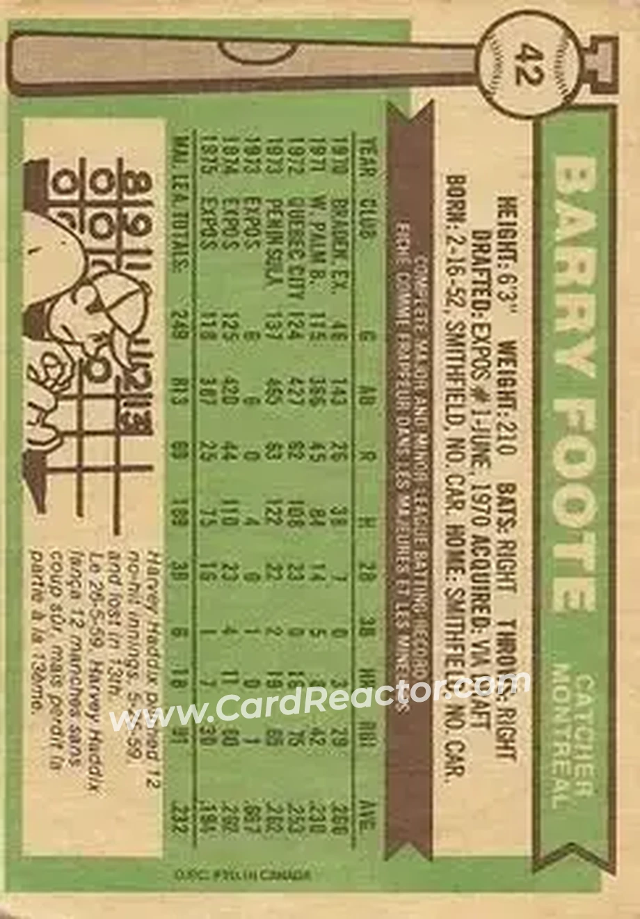 Back of Barry Foote