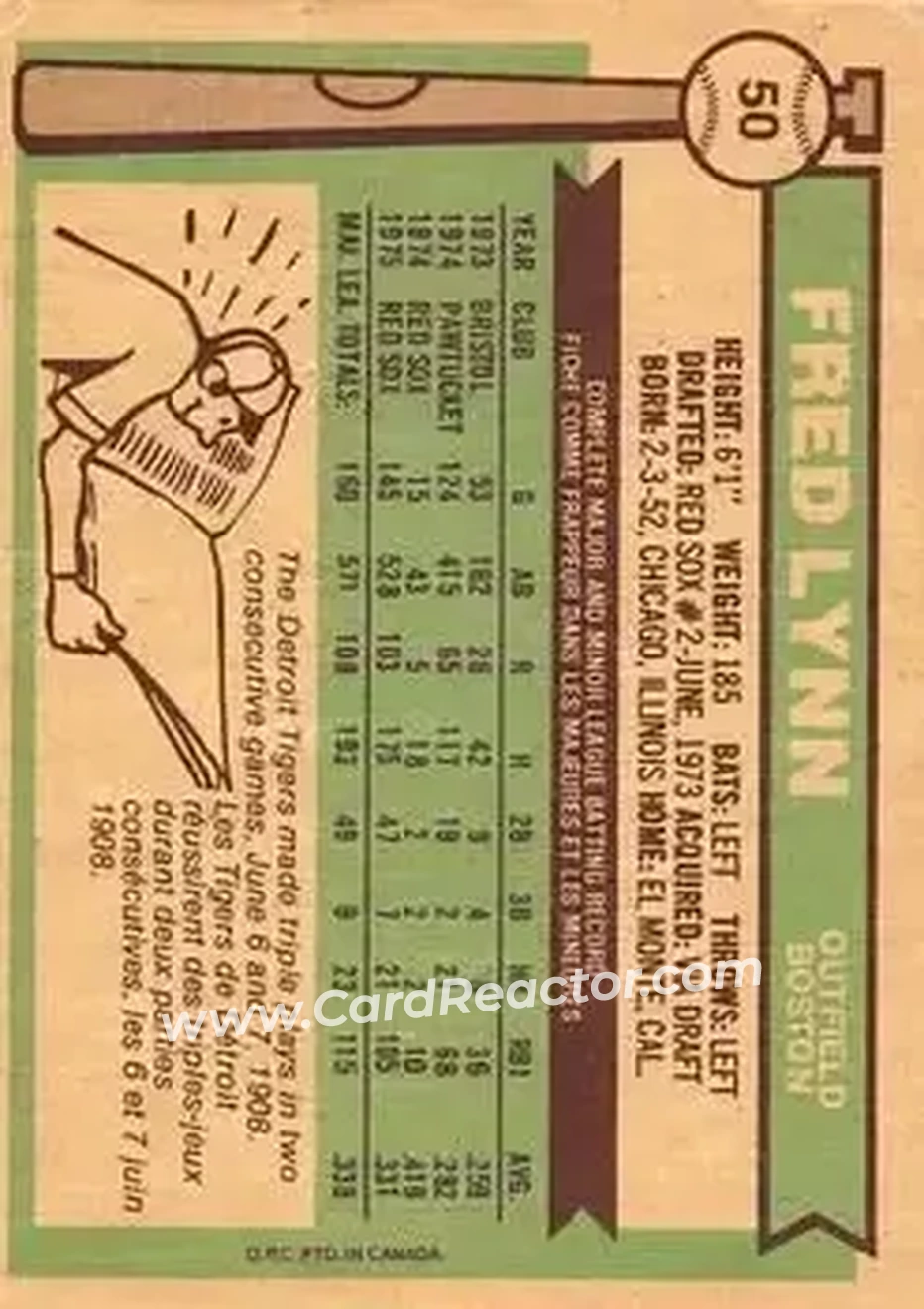 Back of Fred Lynn