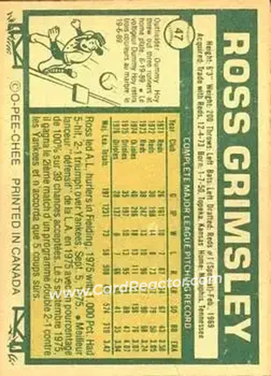 Back of Ross Grimsley