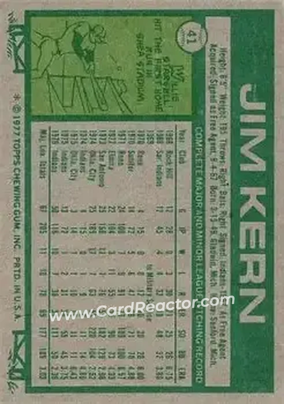 Back of Jim Kern