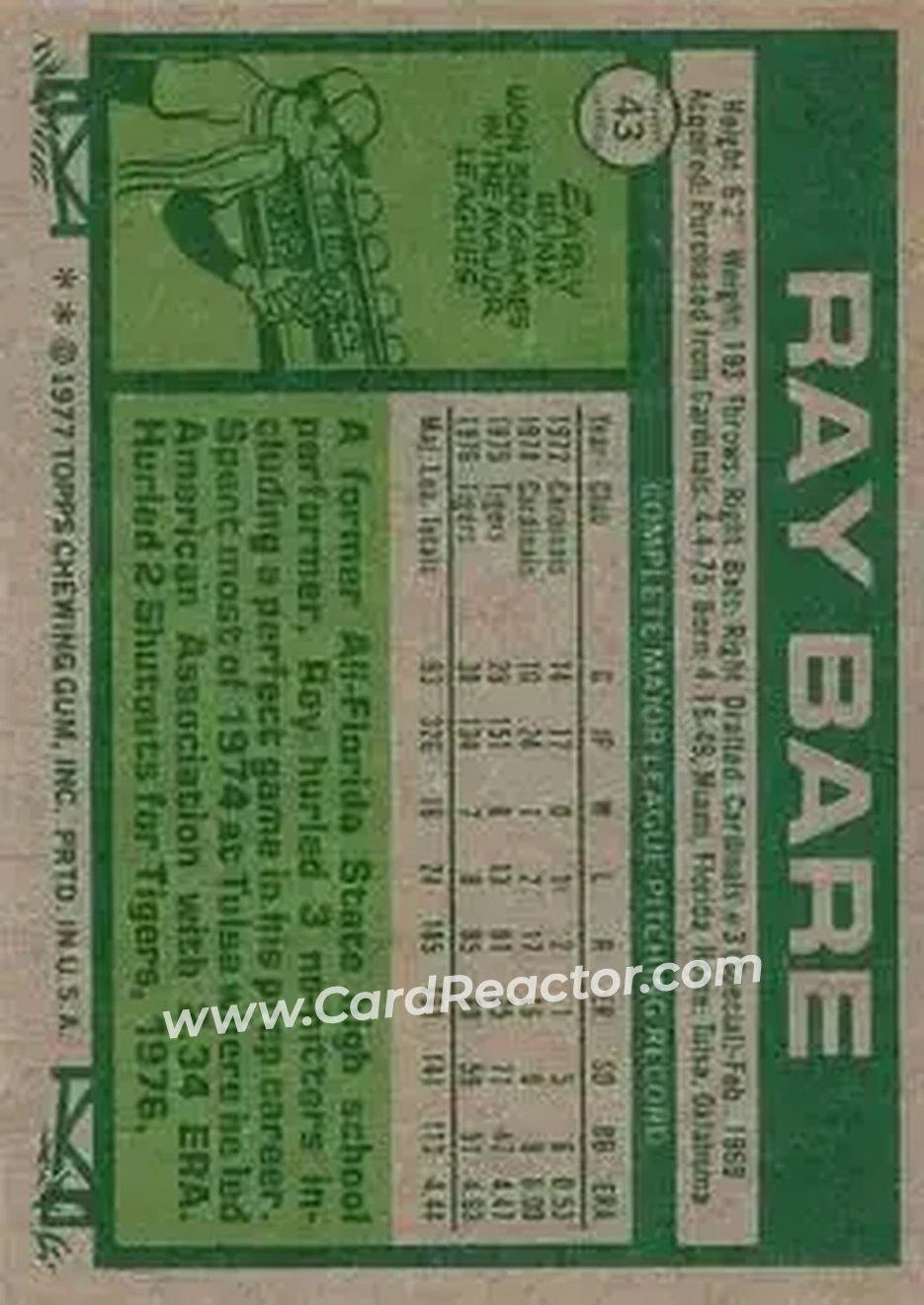 Back of Ray Bare
