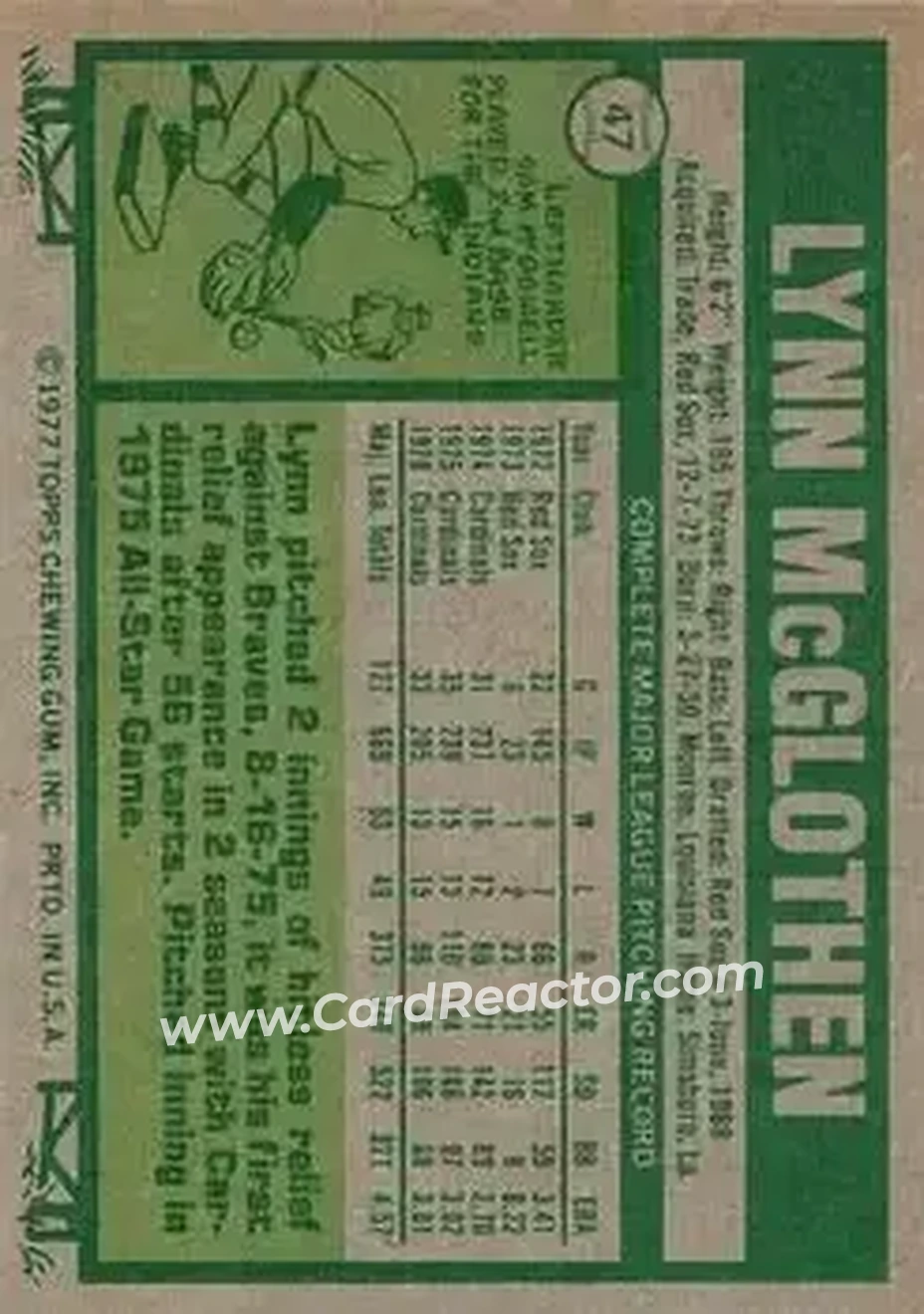 Back of Lynn McGlothen