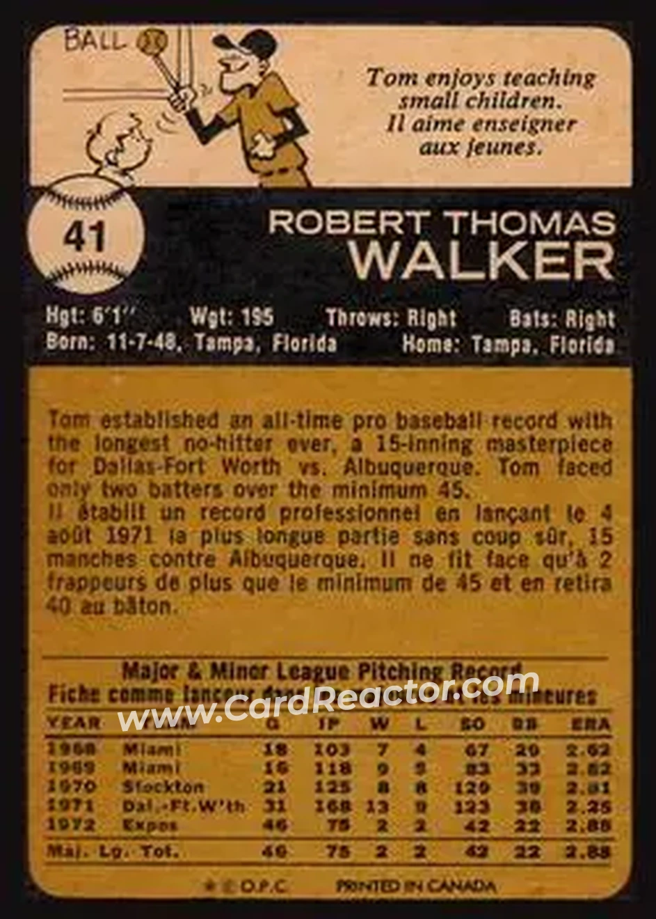 Back of Tom Walker