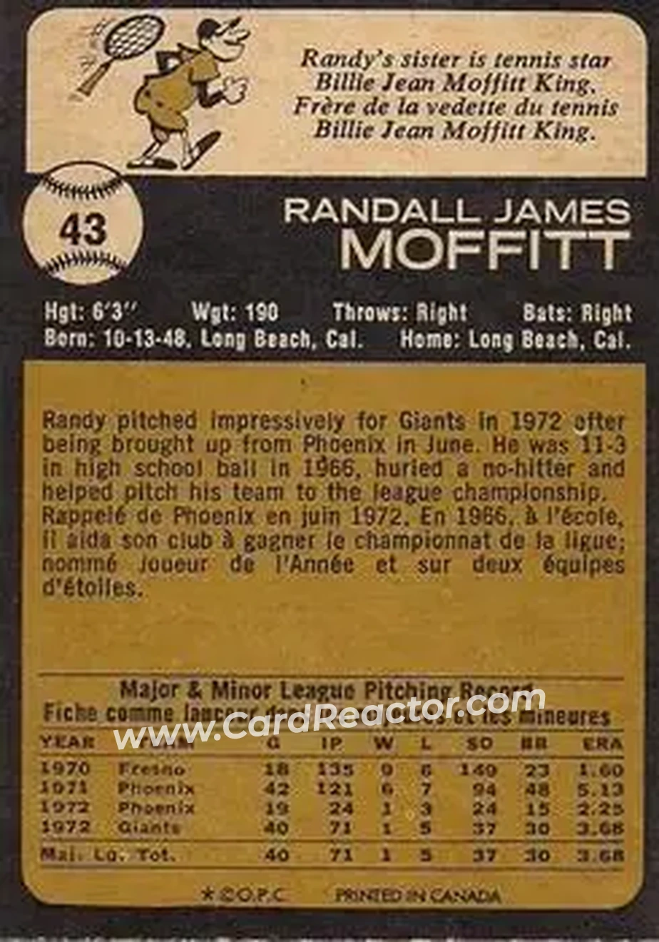 Back of Randy Moffitt