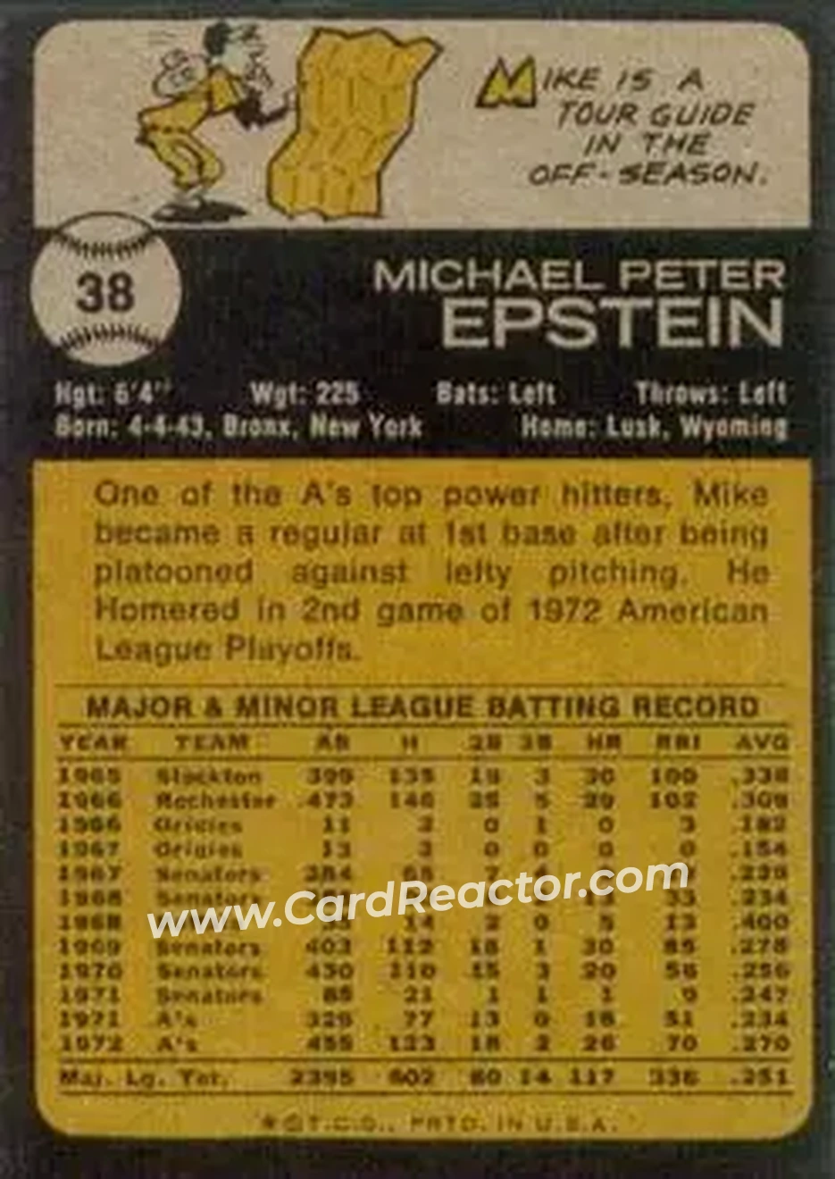 Back of Mike Epstein