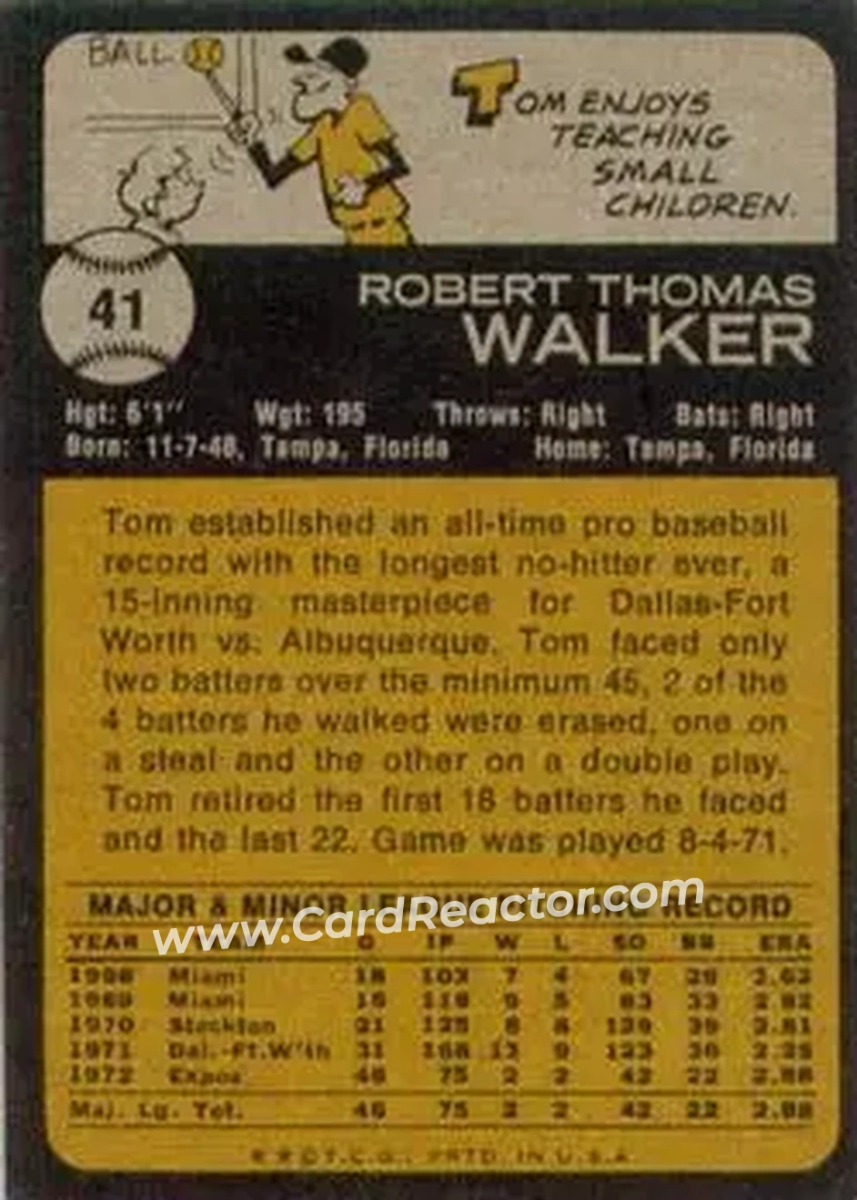 Back of Tom Walker