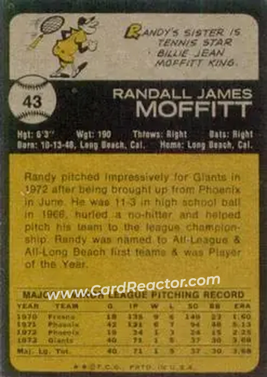Back of Randy Moffitt