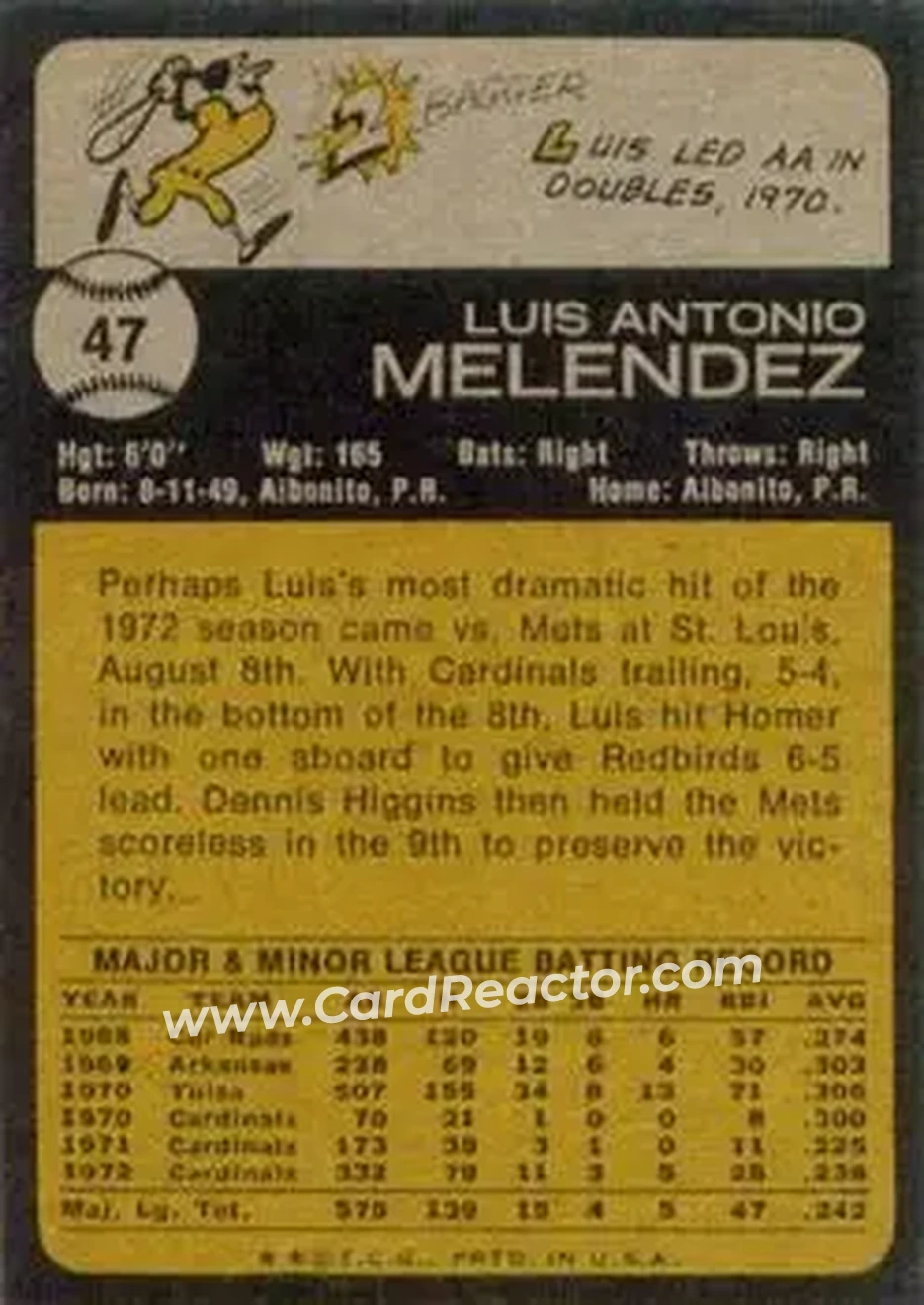 Back of Luis Melendez