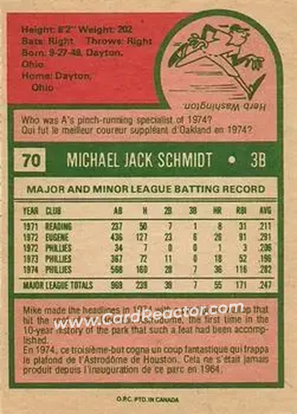 Back of Mike Schmidt